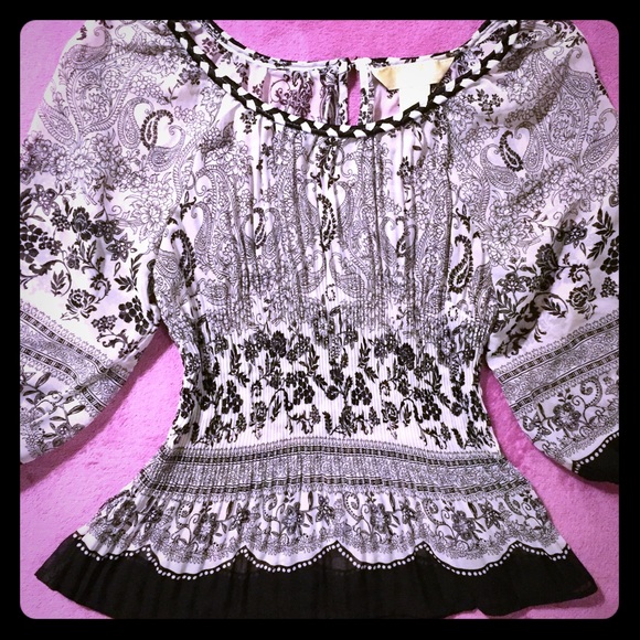 Black and white blouse