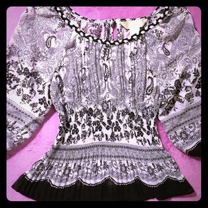 Black and white blouse