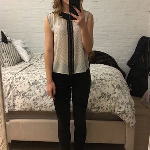Black and white Monteau tank blouse