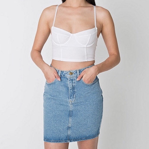 American Apparel High Waisted Denim Skirt