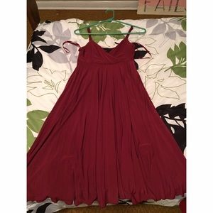 Burgundy beautiful dress.