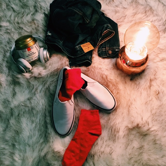 White slip on shoes