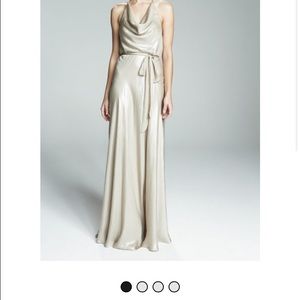 Shimmery champagne colored gown by amsale!