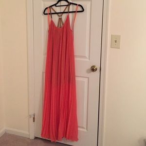BCBG maxi dress with leather straps