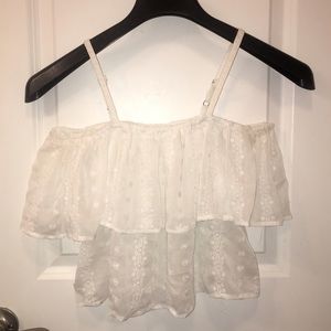 White off the shoulder crop top