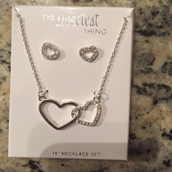 Heart Earring and Necklace Set