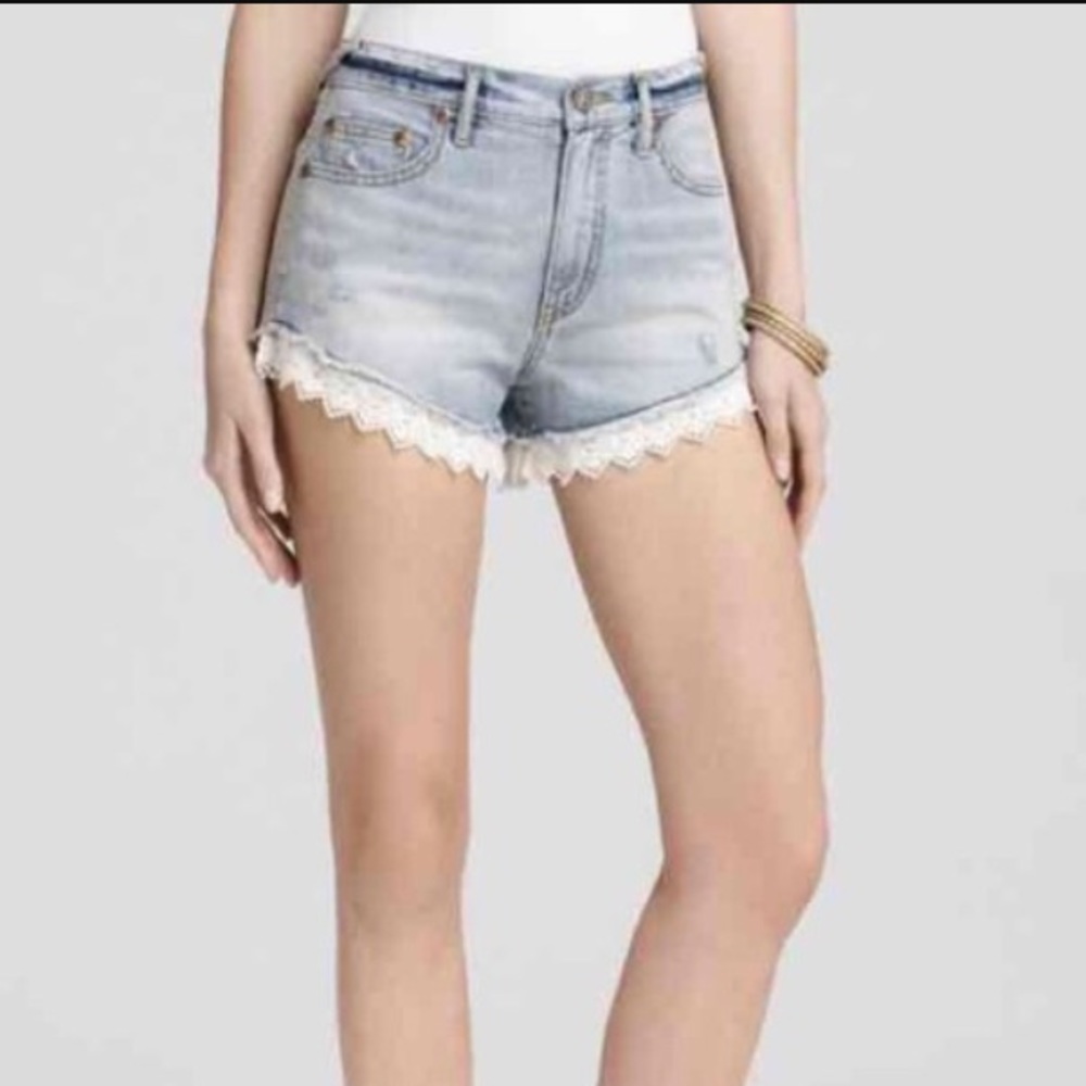 High waisted denim shorts by Free People