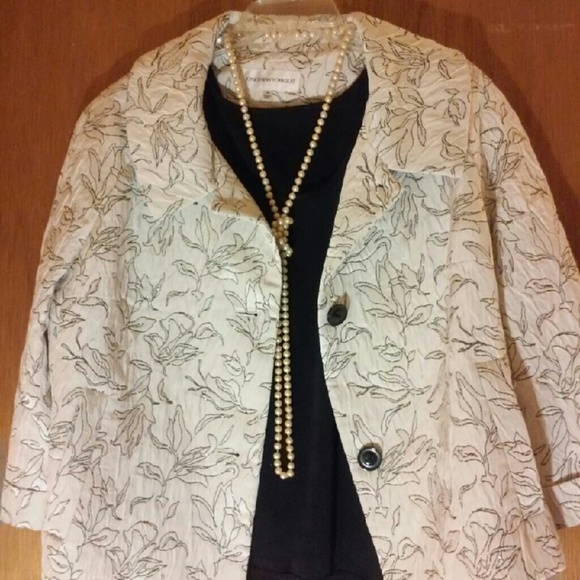 Pewter and Silver Floral Embroidered Jacket. 14