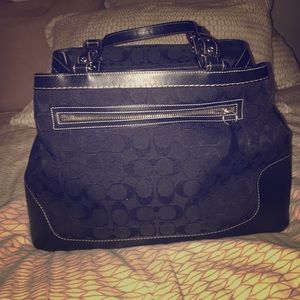 Coach Canvas & Leather Signature Logo Satchel