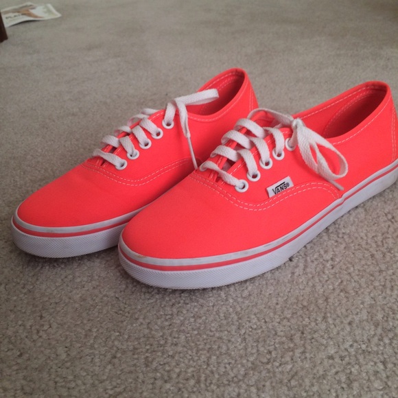 Barely worn bright coral vans