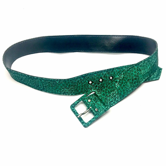 Vintage green and black belt