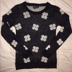 Black/White Flower Sweater
