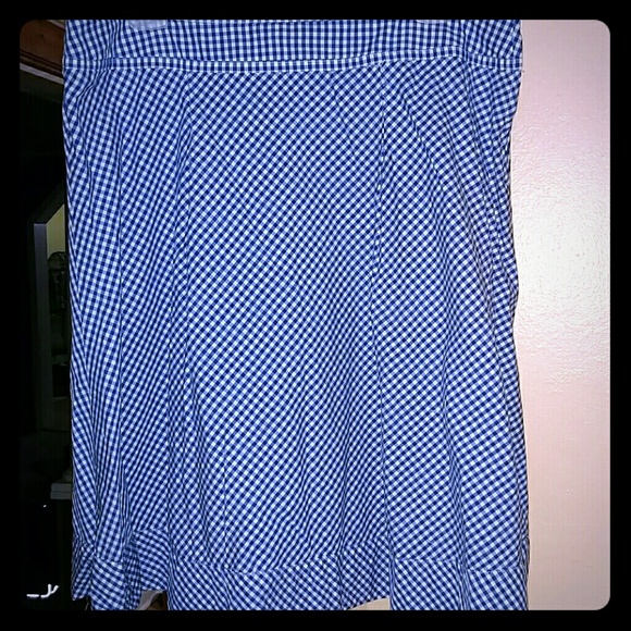 Blue checker gingham skirt