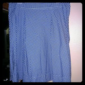 Blue checker gingham skirt