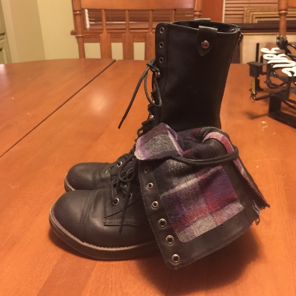 Cute black combat boots