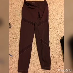 Maroon mesh workout pant