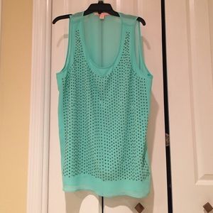 studded mint green tank