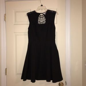 Black lace neckline dress