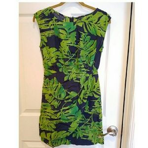 Green and Blue Palm Banana Republic Dress 0