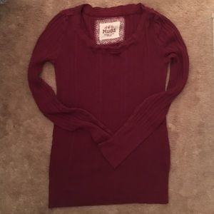 Burgundy long sleeved shirt