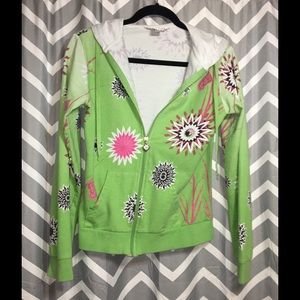 GUC lime green and pink hoodie size M