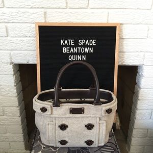 Kate Spade Wool Quinn Beantown Button Bag