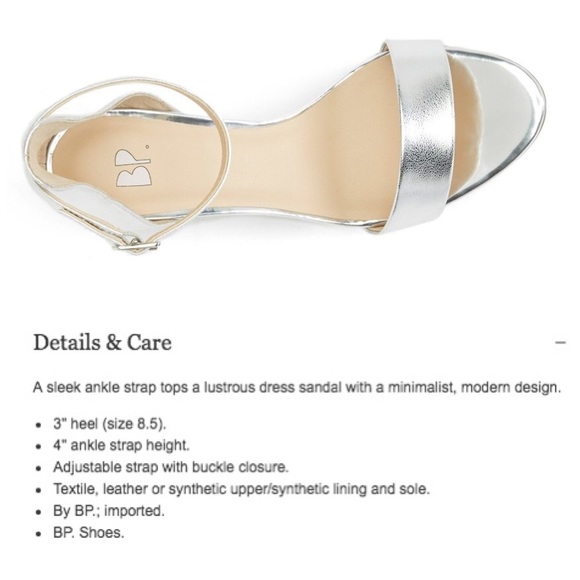 Nordstrom BP Luminate Open Toe Silver Sandals - Picture 4 of 4