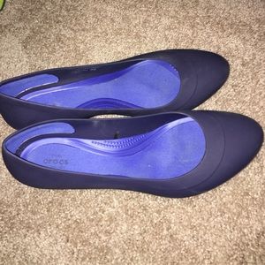 Crocs navy wedge. Size 9