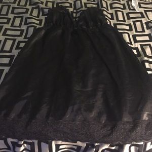 Black satin with lace trim chemise