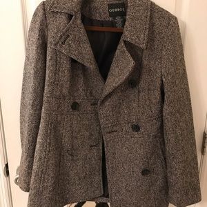 Gray Checkered Pea Coat