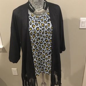 Black Fringe Cardigan