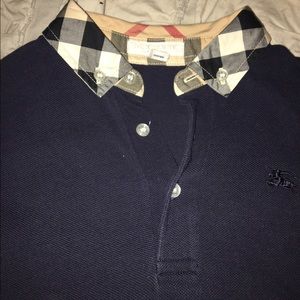 Navy Burberry Polo Shirt