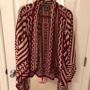 Crimson and Tan Cardigan