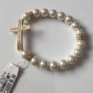 NWT-Pearl Cross Bracelet