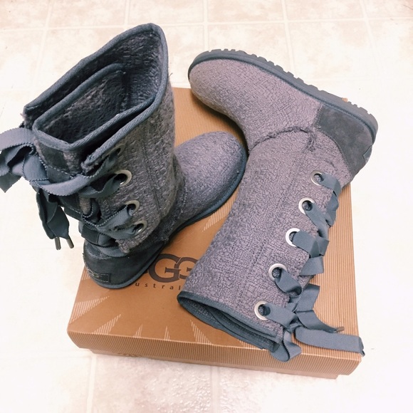 UGG Shoes - UGG Women's Heirloom Lace Up Boots- Charcoal