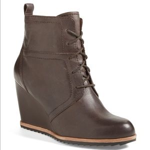 Biala Lace Up Wedge Booties