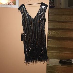 BEBE Ghost in the Tower dress Sequin