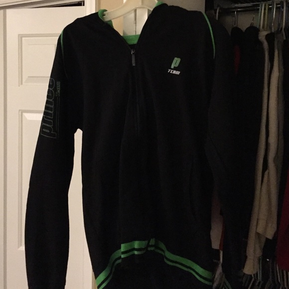 Prince Sports Black And Green Hoodie Full Zip