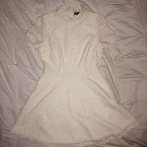 High Neck Lace Skater Dress