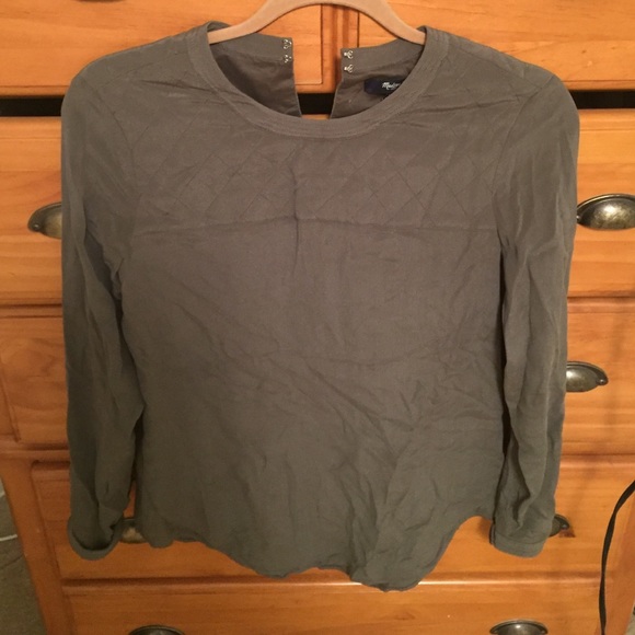 XS Silk Olive Madewell Top NWOT
