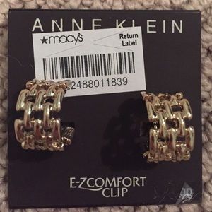 Anne Klein gold clip on earrings
