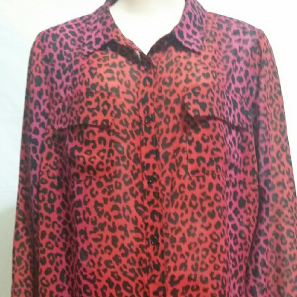 *Leopard print silk blouse