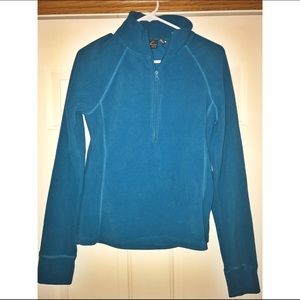 Teal 1/4 zip athletic fleece