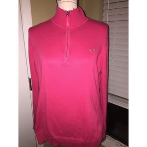 Vineyard Vines 1/4 zip women's pink sweater large