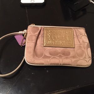Coach gold wristlet
