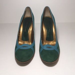 Green and Turquoise Vintage Heels