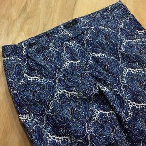 Talbots blue printed trousers size 18W W signature