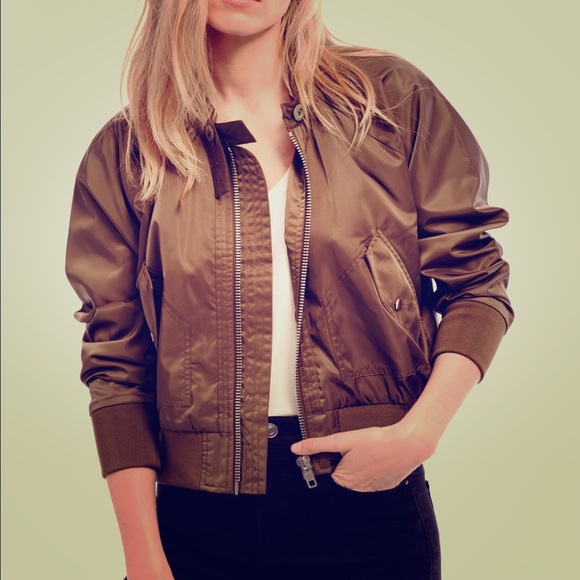 Free People olive Bomber Jacket