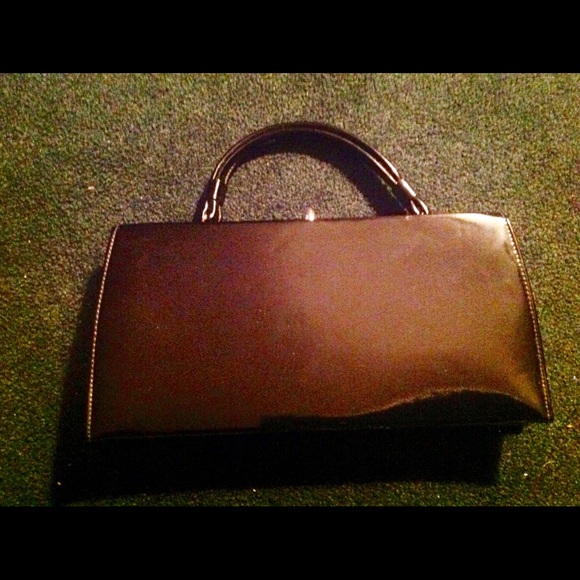 Vintage Black Patent Leather 1950 Clutch