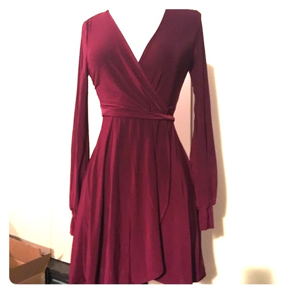 Forever 21 Dresses & Skirts - New, Forever 21 maroon/burgundy wrap dress